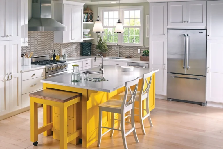 L shaped island kitchen by-HSH Home Design