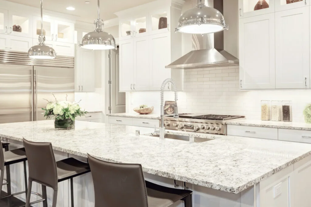 Aspen white granite at HSH Design Inc.,