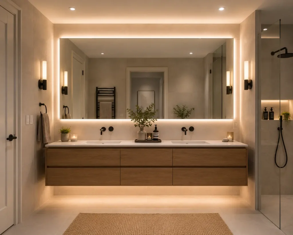 Mirrors and Lighting for Bathroom Remodel